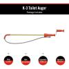 image:imageRIDGID 59787 Model K3 Toilet Auger with Unclogging 3Foot Snake and Bulb HeadToilet Auger