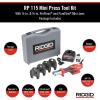 image:imageRIDGID 72558 Model RP 115 Mini Press Tool and Battery Kit with 12 to 34 ProPress and PureFlow Press Tool Jaws 2V LiIon Battery 12V Charger and Carrying CaseROTARYTOOL