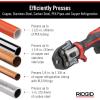 image:imageRIDGID 78158 RP 251 Compact Press Tool Battery Kit with ProPress Jaws 12 to 1 InLine Pressing Tool for Copper Stainless Steel PEX and Carbon SteelLarger Application