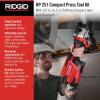image:imageRIDGID 78158 RP 251 Compact Press Tool Battery Kit with ProPress Jaws 12 to 1 InLine Pressing Tool for Copper Stainless Steel PEX and Carbon SteelLarger Application