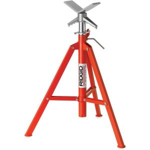 image:imageRIDGID 22168 Model VF99 V Head High Folding Pipe Stand 12inch Pipe Stand Red