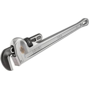 image:imageRIDGID 31105 Model 824 Aluminum Straight Pipe Wrench 24inch Plumbing Wrench greyWrench