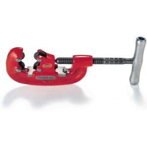 image:imageRIDGID 32870 Model 42A HeavyDuty 4Wheel Pipe Cutter 34inch to 2inch Steel Pipe CutterSilverRedSmallSilverRed