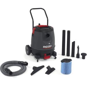image:imageRIDGID 50338 1650RV MotoronBottom Wet Dry Vacuum 16Gallon Shop Vacuum with Cart 65 Peak HP Motor Large Wheels Pro Hose Drain Blower Port Red