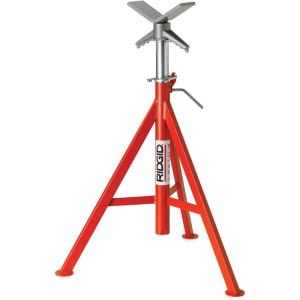 image:imageRIDGID 56662 Model VJ99 V Head High Pipe Stand 12inch Pipe Stand Red