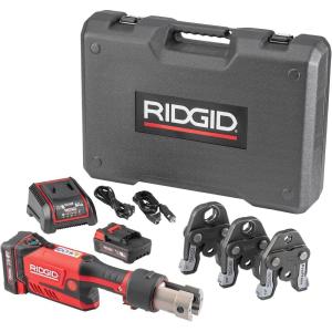 image:imageRIDGID 67178 Model RP 351 ProPress Standard Press Tool Kit with Battery Charger 12 to 2 Press Tool Jaws and Carrying CaseBattery Kit WProPress Jaws 12  1 Jaws Capacity