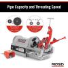 image:imageRIDGID 26092 Model 1224 NPT 120Volt Threading Machine with Hammer Chuck for 14 to 4 Lines 14Inch to 2Inch 1 12Inch to 4Inch Die Heads SilverRed