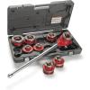 image:imageRIDGID 36480 12R Exposed Ratchet Threader Set Ratcheting Pipe Threading Set of 12Inch to 114Inch NPT Pipe Threading Dies and Manual Ratcheting Pipe Threader with Carrying CaseSilverRedSmallThreader Set
