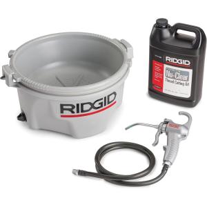 image:imageRIDGID 10883 Model 418 Handheld Oiler Bucket with 1 Gallon of Premium Thread Cutting Oil for Pipe Threader Tools AntiSlip Grip Lubricator SilverOiler