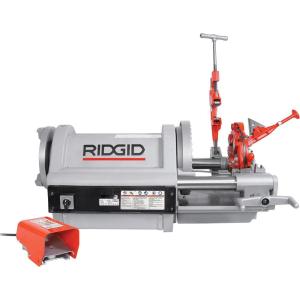 image:imageRIDGID 26092 Model 1224 NPT 120Volt Threading Machine with Hammer Chuck for 14 to 4 Lines 14Inch to 2Inch 1 12Inch to 4Inch Die Heads SilverRed