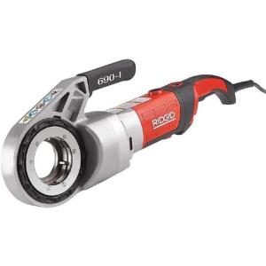 image:imageRIDGID 44923 Model 690I HandHeld Power Drive Kit Pipe Threading Machine and 12Inch to 2Inch 11R NPT Pipe Threading Die Heads with Carrying Case