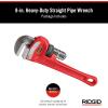image:imageRIDGID 31005 Model 8 HeavyDuty Straight Pipe Wrench 8inch Plumbing Wrench Small RedWrench