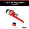 image:imageRIDGID 31010 Model 10 HeavyDuty Straight Pipe Wrench 10inch Plumbing Wrench Red Black 250mm 10in12