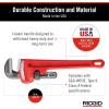 image:imageRIDGID 31010 Model 10 HeavyDuty Straight Pipe Wrench 10inch Plumbing Wrench Red Black 250mm 10in12