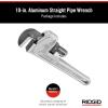 image:imageRIDGID 31090 Aluminum Straight Pipe Wrench 10 Sturdy Plumbing Wrench with Self Cleaning Threads and Hook JawsSmall