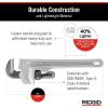 image:imageRIDGID 31090 Aluminum Straight Pipe Wrench 10 Sturdy Plumbing Wrench with Self Cleaning Threads and Hook JawsSmall