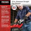 image:imageRIDGID 31090 Aluminum Straight Pipe Wrench 10 Sturdy Plumbing Wrench with Self Cleaning Threads and Hook JawsSmall
