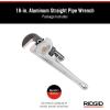 image:imageRIDGID 31100 Model 818 Aluminum Straight Pipe Wrench 18inch Plumbing Wrench18