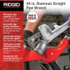image:imageRIDGID 31115 Model 848 48 Aluminum Straight Pipe Wrench with 6 Pipe Capacity 40 Lighter Aluminum Straight Plumbing Wrench with IBeam Handle