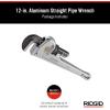 image:imageRidgid 47057 Model 812 Aluminum Straight Pipe Wrench 12inch Plumbing Wrench Silver SmallWrench