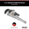 image:imageRidgid 47057 Model 812 Aluminum Straight Pipe Wrench 12inch Plumbing Wrench Silver SmallWrench